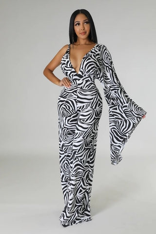 Tonia zebra print jumpsuit
