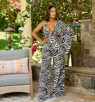 Tonia zebra print jumpsuit
