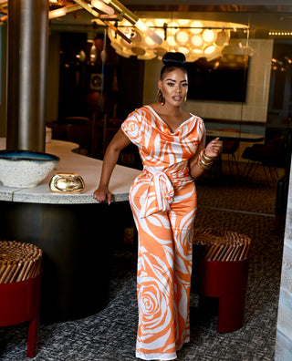 Want Nothing More Jumpsuit ( orange )