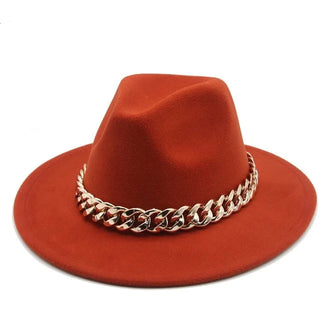 Cuban chunky chain extra wide Brim hat