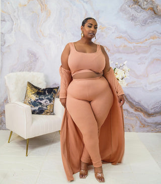 PLUS KNITTED SOLID 3 PIECE LEGGING SET