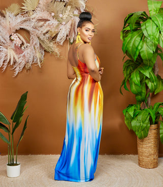 Brushed print maxi dress ( plus size available)