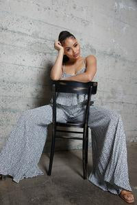 Jonette pleated wide leg pants Set