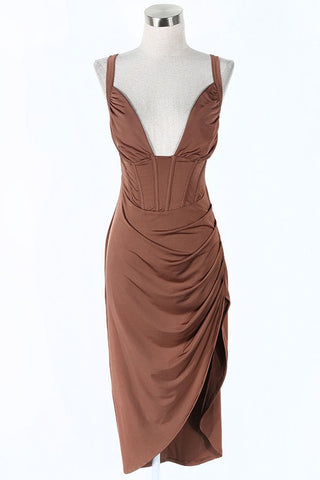 Dess Draped Slit dress