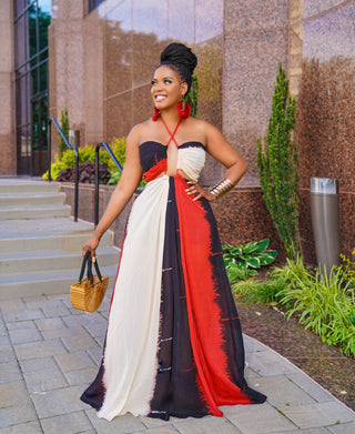 work of art maxi dress AKIRA Work Of Art Satin Maxi Dress