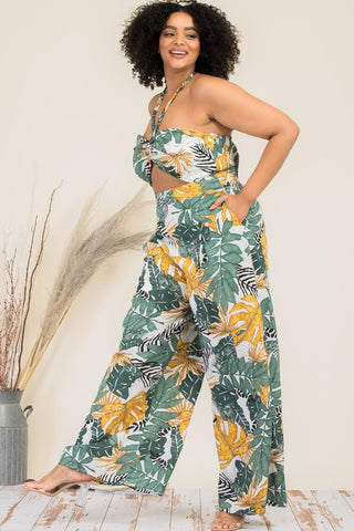Callie Floral Print jumpsuit ( plus sizes available)