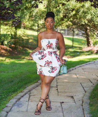 Floral peplum dress