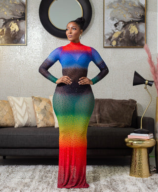 Rainbow maxi dress
