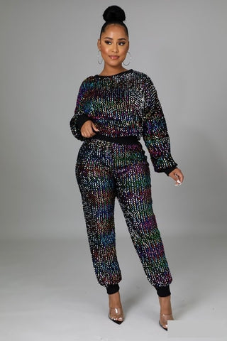 Sequin jogger Set