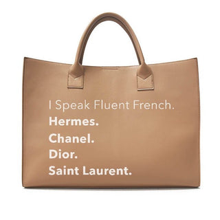I Speak French Vegan Leather Tote ( 5 colors )