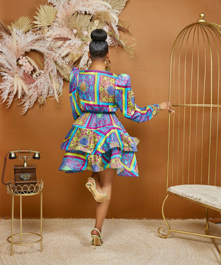 NARADIA LAYERED PRINT DRESS