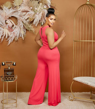 Chill Saturday coral jumpsuit