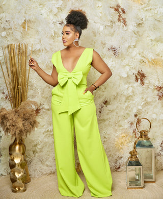 NB EXCLUSIVE Safiyaa Bow top Pants Set (green)