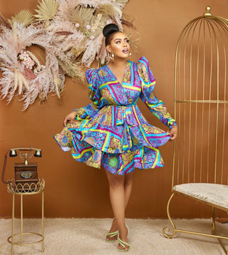 NARADIA LAYERED PRINT DRESS