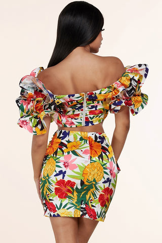 Multi flower print set