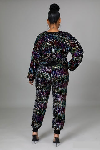 Sequin jogger Set
