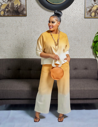 NINI 2 PIECE SWEATER SET MUSTARD