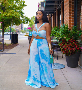 TIE-DYE MULTI-WAY TOP & WIDE LEGS SET