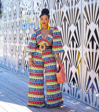 Tribal print statement jumpsuit