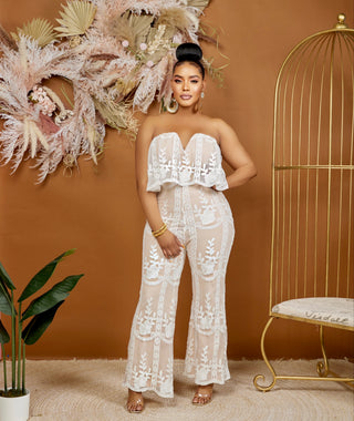 Spring it on lace jumpsuit