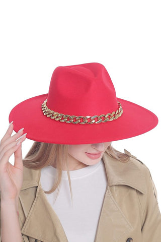 Cuban chunky chain extra wide Brim hat