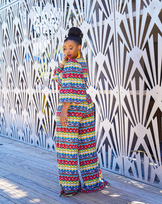 Tribal print statement jumpsuit