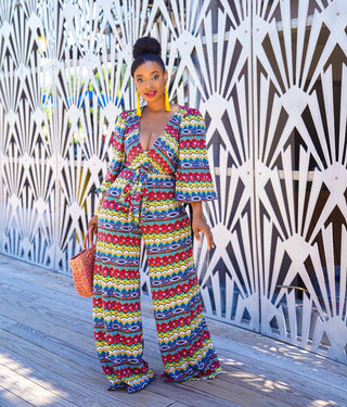 Tribal print statement jumpsuit