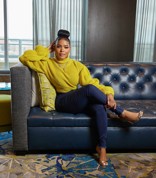 Yellow Bubble Cropped Sweater