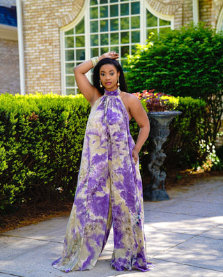 Easy Breezy tropical tie dye jumpsuit