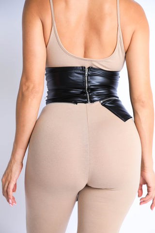 Zipper Corset Pu Belt