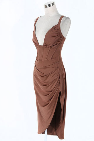 Dess Draped Slit dress