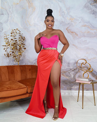 Inna High slit Goddess dress
