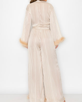 Sheer feather two piece set