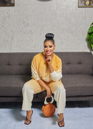 NINI 2 PIECE SWEATER SET MUSTARD