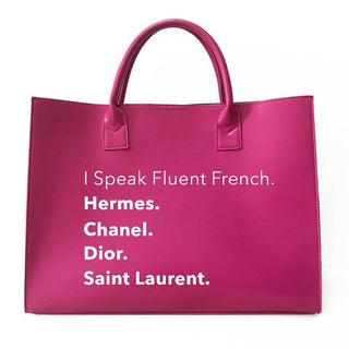 I Speak French Vegan Leather Tote ( 5 colors )