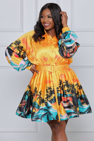 Paradise satin dresss