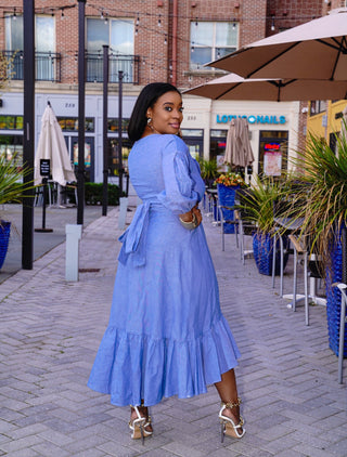 Jeniece Wrap Ruffle Dress