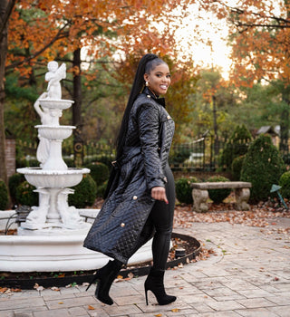 KEEPING YOU COZY BLACK TRENCH COAT