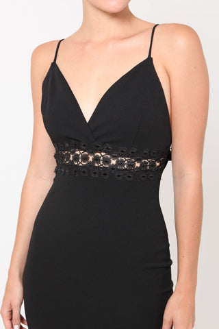 Donnie mesh layered dress ( Black)