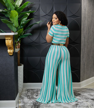 Got your attention Stripes Flare Jumpsuit