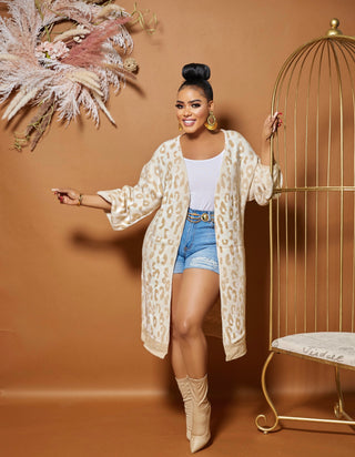 On her Game cardigan