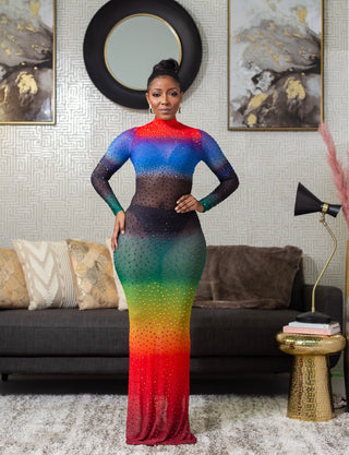 Rainbow maxi dress