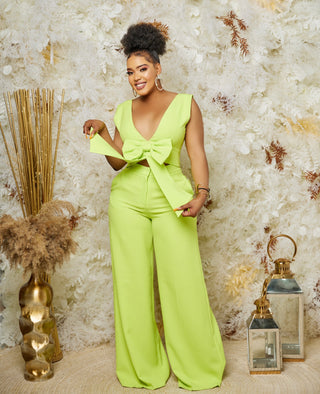 NB EXCLUSIVE Safiyaa Bow top Pants Set (green)