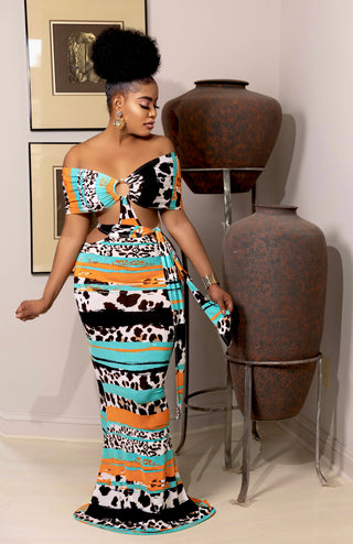 Egypt multi ways wrap dress