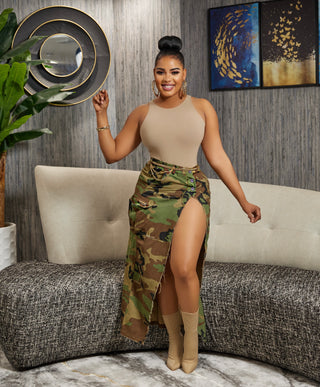 Camo Asymmetrical Skirt